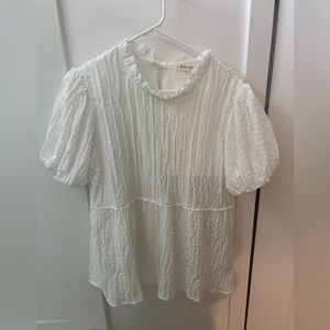 Roolee White Peplum Blouse Size Medium